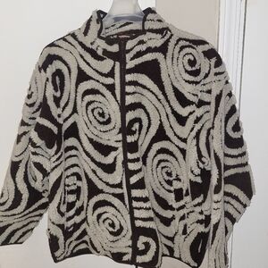 Brown and Beige Swirl Pattern Jacket